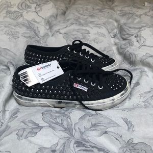 NWT Superga Studded Black sneakers size 38